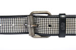 Devanet Fabric over leather belt